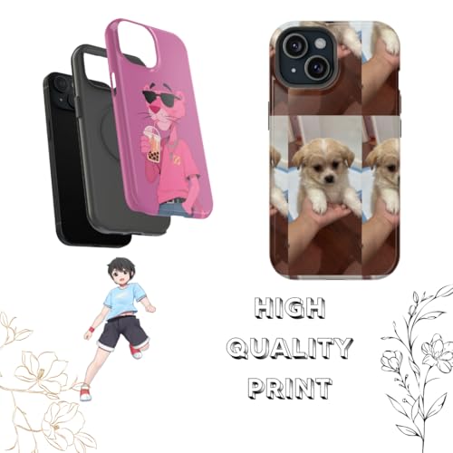 LOVEBUGS ESSENTIAL Customize Phone Case fit for iPhone,Customize Photo Case, Custom Pet Gift, Perfect Custom Made Gift, Personalized Phone case for Family Friend Birthday Orange/Black