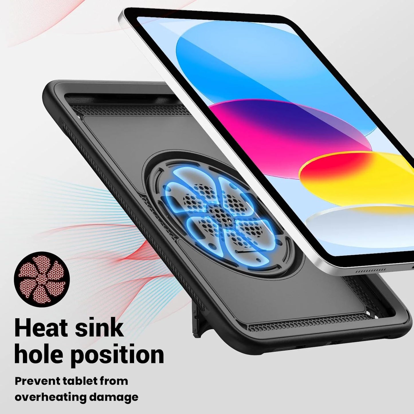 Case for iPad 10th/10.9 Inch 2025 A16 Kickstand Tablet Case Rugged Shockproof Hard Cover Compatible with iPad 11th Generation