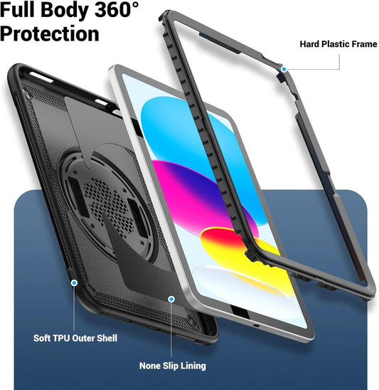 Case for iPad 10th/10.9 Inch 2025 A16 Kickstand Tablet Case Rugged Shockproof Hard Cover Compatible with iPad 11th Generation